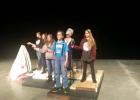 Students in the one-act play, “Property Rites” have been busy rehearsing for the upcoming competition. A public performance will be held Thursday, Jan. 17, 7:30 p.m. in Staples.Pictured above, from left, are Amber Deegan, Amy Michel, Elizabeth Dukowitz, Keegan Bestland, William Dolezal, Jadyn Vogel. In lower photo, from left, are Jayden Friedel, Scout Strickland, Torii Nienow. (Staples World photos by Dawn Timbs)