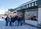 Five generations of the Williams family have been a part of Williams Floral & Nursery in Staples since it first opened in 1927. Pictured above at the landmark stop along 2nd Ave. NE in Staples are, from left, Pat Williams, Kathryn Mary (Williams) Erickson, Frank Williams, Blake Gerard, Lynnette Kern and Bridget (Williams) Gerard. Frank Williams, who worked at the floral shop/nursery since 1971, recently sold the business to his grandson, Blake Gerard and Blake’s fiancee, Lynnette Kern. (Staples World photo 
