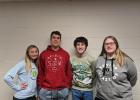 Pictured, from left are Lauren Rutten and AJ Nienow, juniors at Staples-Motley High School (SMHS), who were selected as this year’s ExCEL award winners for Staples-Motley; and Will Dolezal and Topanga Braith, SMHS seniors who were selected as the school’s Triple ‘A’ Award winners for Staples-Motley. (Staples World photo by Dawn Timbs)