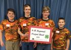Members of the Becker Busy Bees 4-H Club recently took first place at the 4-H Regional Wildlife Bowl in Foley. They will go on to compete at the state competition April 6, in Sauk Rapids. Pictured, from left, are Colton Converse, Sam Sauber, Bill Sauber and Dustin Converse. (Submitted photo)