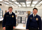 Staples-Motley FFA students Colton Converse (left) and Caden Mrazek recently took second place at the National FFA Convention for their Agriscience Fair Project. Due to Covid-19, the event was held virtually this year. (Submitted photo)
