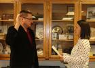 Taking the oath of office, is Mayor Al Yoder.