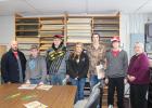 Pictured above, from left, are John Fox, teacher; Clayton Thieschafer, Sam Robben, Sam Esler, Gaeb Bartle, Adam Brown, students; and Halvorson.