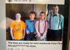 Gaven’s Geeks Polar Plunge Team was formed in 2012. Pictured, from left, are Gaven Christensen of Staples, his twin brothers Brayden and Bentley, and his dad, Ken Christensen. (Submitted photo)