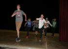 Lamp Camp participants rehearsed one of the dance routines for their show, ‘Ever After - A Musical,’ which will be performed Friday, June 21, 7 p.m., at Centennial Auditorium in Staples. The performance is free and open to the public. Pictured, from left: Andrew Bates, Alex Brings, Connor Judd, Zach McIlravy, Keegan Bestland, Micah Larson. (Staples World photo by Dawn Timbs)