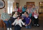Front row from left: Marianne Zetah, resident; Michele Henifin, Resident Service Outreach Coordinator at Harmony House; Mary Waddell, staff. Middle: Marion Braith, Marge Wonders, Mary Munger, residents. Back: Darlene Collison, Riitta Haavisto, residents; Natasha Wenzel, Program Manager; Marylou McDonald, resident; Andrea Kenrick, staff; Louise Pastuck, resident.