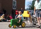 Four-year-old Jaxon Dause of Staples took second place in his age group at the Railroad Days Pedal Pull. He pulled a total of 9’11”. (Staples World photo by Dawn Timbs)