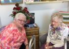 Mary Sperley of Staples, left, visited with Iris Westman in Northwood, N.D., in 2016, on her 111th birthday. Sperley’s mother, Marie Sperley, and Iris were good friends in the 1940s when Iris lived and worked in Staples. (Submitted photo)