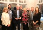  The group representing Minnesota Farmers Union for Exceptional Regional Partner of the Year. Pictured left to right: Julie Anderholm, Small Business Development Center; Stu Lourey and Gary Wertish, Minnesota Farmers Union ; Dave Endicott, Central Lakes College; Carol Anderson, Community Development of Morrison County, Mark Johnson, Central Lakes College; John Benson, Region Five Development Commission; Quinn Swanson, Happy Dancing Turtle.