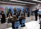 Nathan Thelen, Staples-Motley High School Choir Director, led the Chamber Choir in singing “Time After Time” at the school April 14. The choir was performing for a few spectators and well as judges during a contest event called, “Our Voice, Our Song.” The Chamber Choir received superior ratings, as did the A cappella and Concert Choirs. (Staples World photo by Dawn Timbs)