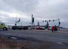Motley Police, Motley Fire, Staples ambulance and Minnesota State Patrol were at the scene of a two vehicle crash at the interection of Highway 10 and Highway 210 in Motley Oct. 25. There were no injuries. (Staples World photo by Dawn Timbs)