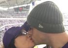 Shannon and Graeme Badger of Staples, pictured three years ago at a Vikings game at U.S. Bank Stadium in Minneapolis, can’t think of a more fun and romantic date than cheering on their favorite football team together. (Submitted photo)  